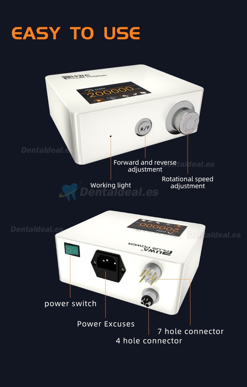 Pluspower® Super Micro S Motor eléctrico dental con luz LED 5 modelos